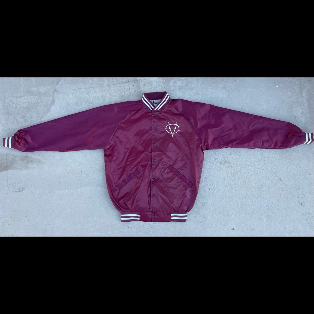 2018 VIDCON 9 Creator Embroidered Burgundy Satin Jacket Cardinal size medium